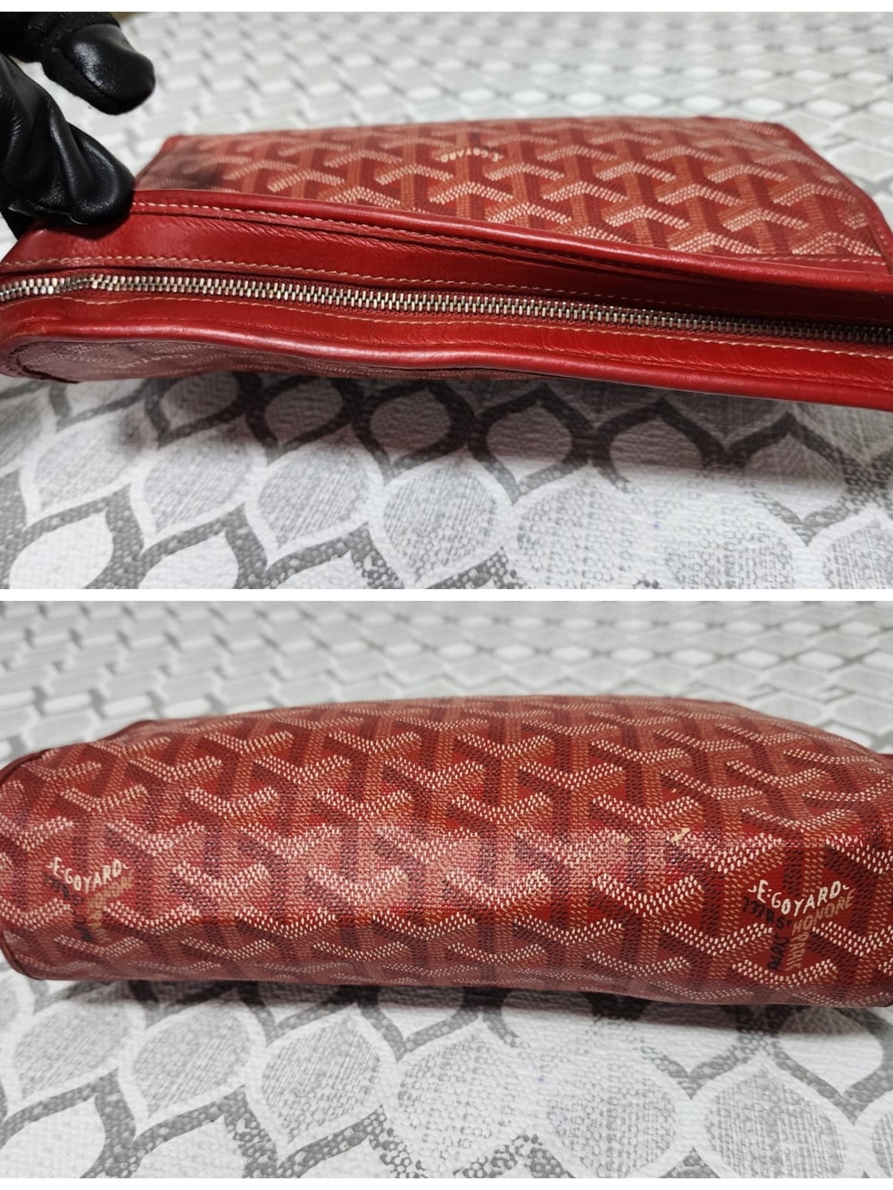 Goyard Goyardine Jouvence Toiletry Pouch MM Grey/Wine - Picture 6 of 14